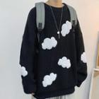 Couple Matching Cloud Embroidered Sweater
