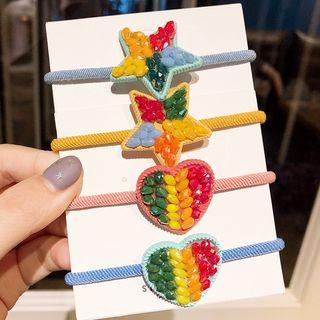 Color Panel Star / Heart Hair Tie