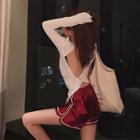 Long-sleeve Open Back Asymmetric Top