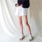 Fray-hem Wide-leg Sweatshorts