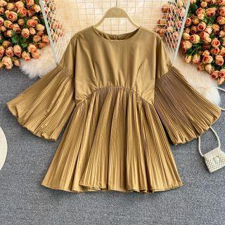 Plain Oversized Pleated Blouse