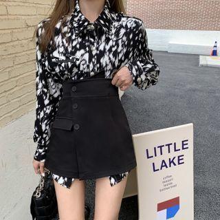 Print Shirt / Wrap A-line Skort