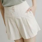 Double-button Wide-leg Shorts