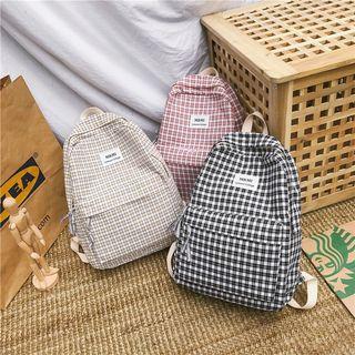 Zip Plaid Backpack