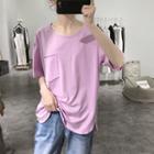 Short-sleeve Slit-side Pocket T-shirt
