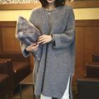 Plain Chunky-knit Sweater Dress As Shown In Figure - One Size