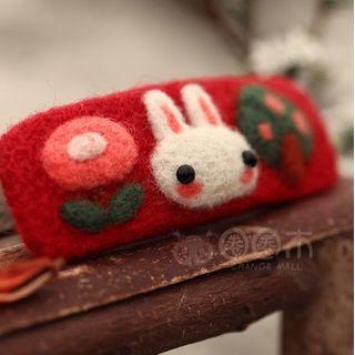Rabbit Hair Clip Needle Felting Diy Kit Hair Clip - White - One Size