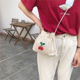 Woven Crossbody Bag Almond - One Size