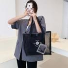 Lettering Mesh Tote Bag