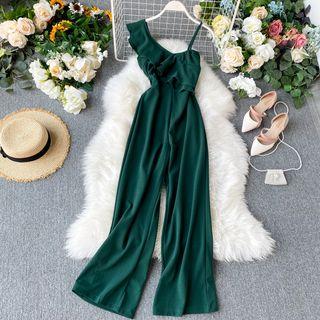 Single Shoulder Wide Leg Jumpsuit