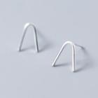 925 Sterling Silver Letter U Earring S925 Silver - Silver - One Size