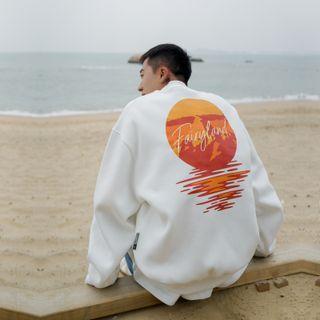 Crew Neck Print Sweatshirt