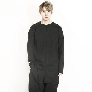 Asymmetric Zip-accent T-shirt
