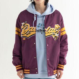 Bee Embroidered Baseball Jacket