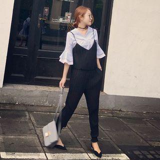 Spaghetti-strap Pleated Jumpsuit