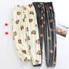 Bear Print Flannel Jogger Lounge Pants (various Designs)