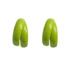 Sterling Silver Open Hoop Earring 1 Pair - Green - One Size