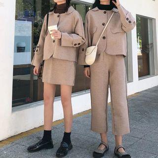 Single-breasted Jacket / Cropped Straight Cut Pants / A-line Mini Skirt