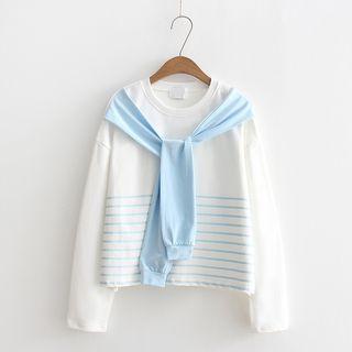 Panel Sleeve Stripe Pullover