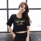 Short-sleeve Sport Cropped T-shirt