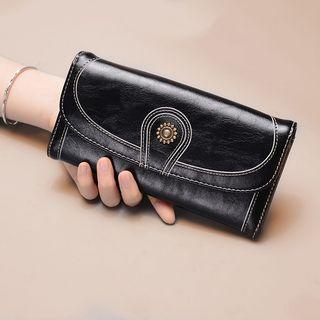 Floral Button Long Wallet