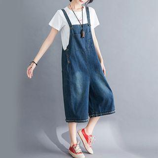 Plain Capri Denim Back Strap With Jumpsuits