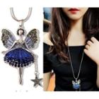 Rhinestone Fairy Pendant Necklace As Shown In Figure - One Size