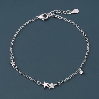 Star Rhinestone Sterling Silver Bracelet Silver - One Size