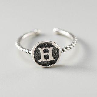 Alphabet H 925 Sterling Silver Open Ring Silver - Ring - One Size