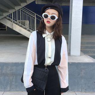 Ring Accent Stripe Blouse
