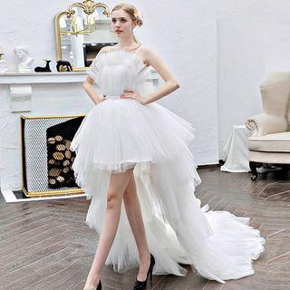 Spaghetti-strap High-low Wedding Dress