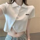 Short-sleeve Asymmetrical Polo Top