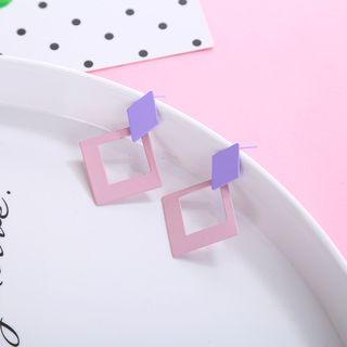 Geometric Drop Earring 1 Pair - Pink - One Size