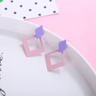 Geometric Drop Earring 1 Pair - Pink - One Size