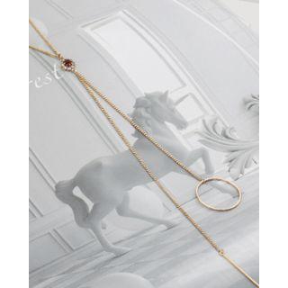 Hoop & Bar Lariat Necklace One Size