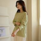 Drop-shoulder Waffle T-shirt