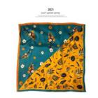 Leaf Square Scarf A707l - Tangerine - One Size