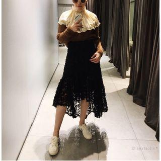 Lace Ruffled A-line Skirt