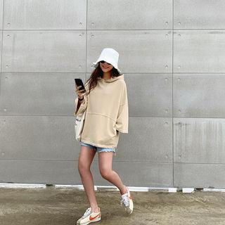 Drawcord-hem Oversized Hoodie