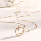 Moon & Star Rhinestone Pendant Sterling Silver Necklace Necklace - Gold - One Size