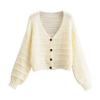 Textured Cardigan Off White - One Size