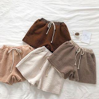 Faux Shearling Wide-leg Shorts