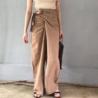 High-waist Tie-strap Wide-leg Pants