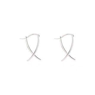 Cross Sterling Silver Dangle Earring 2 Pcs - Silver - One Size