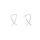 Cross Sterling Silver Dangle Earring 2 Pcs - Silver - One Size