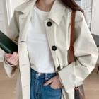 Raglan Single-breasted Long Trench Coat