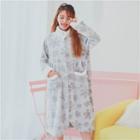 Furry-trim Snowflake Night Gown