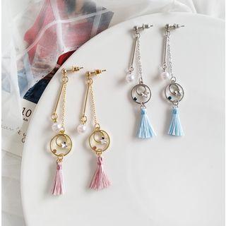 Faux Pearl Tassel Fringed Earring