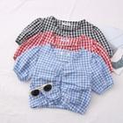 Checker Ruched Crop Top In 5 Colors