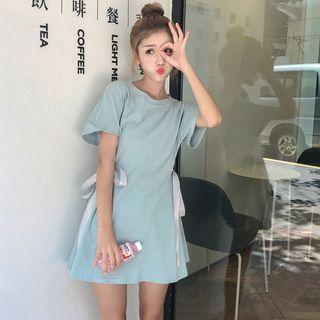 Bow Accent Short Sleeve T-shirt Dress
